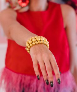 Georgia - Gold Beaded Bracelet Set - 2 - 10MM and  1- 14MM