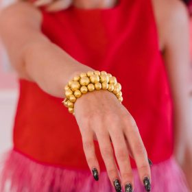 Georgia - Gold Beaded Bracelet Set - 2 - 10MM and  1- 14MM