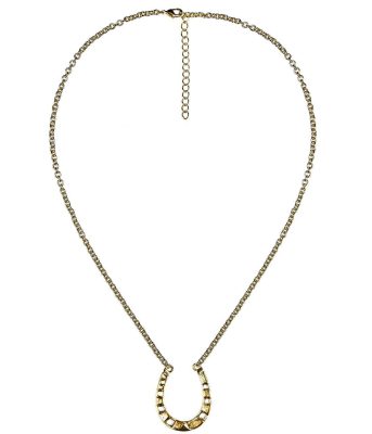 Gold Horseshoe Charm Necklace - 18k Gold Plated
