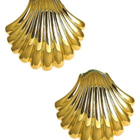 Large Meeghan - Gold Shell Stud - 18k Gold Plated - Meeghan Mullin x Lisi Lerch Collection