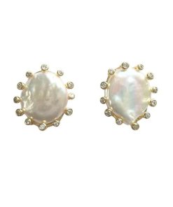 Lexi - Mother of Pearl Stud Earring - Broke Brooke