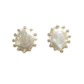 Lexi - Mother of Pearl Stud Earring - Broke Brooke