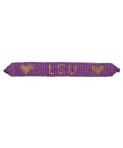 LSU - Flat Adjustable Beaded Bracelet