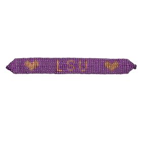 LSU - Flat Adjustable Beaded Bracelet