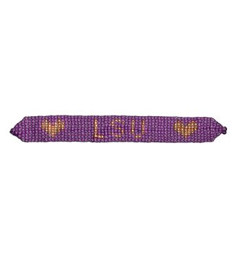 LSU - Flat Adjustable Beaded Bracelet