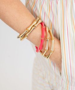 Lucy Bracelet Stack - 4 Gold & Hot Pink