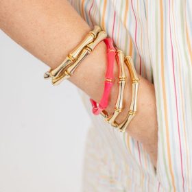 Lucy Bracelet Stack - 4 Gold & Hot Pink