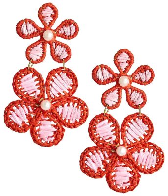 Marigold -  Two - Tone - Raffia Earring