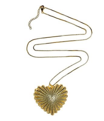 Patti Lynn Gold Heart Charm Necklace - Teggy French x Lisi Lerch Collection - 18k Gold Plated