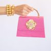 Pink Lulu with Gold Bamboo Handle - Poppy & Pearl Charm