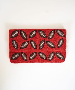 Red Football - Beaded Clutch