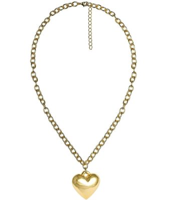 Sienna - Puffy Heart Necklace - 18k Gold Plated