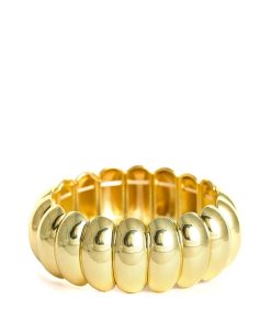 Small Rachel Cuff - Gold Acrylic Stretchy Cuff