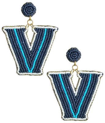 "V" for Villanova - Fabric Backed Earrings