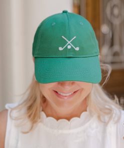 Needlepoint Baseball Hat - Green Golf