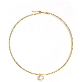 Oval Bezel Collar Necklace- 18k Gold Plated - Belle of the Ball Collection