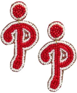 Phillies P - Fabric Backed Earrings