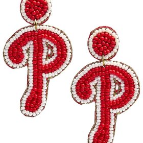 Phillies P - Fabric Backed Earrings