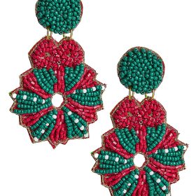 Poinsettia Wreath Earring