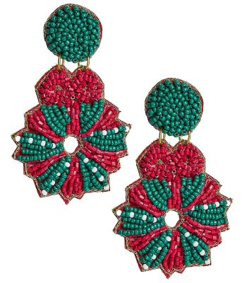 Poinsettia Wreath Earring