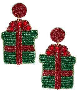 Present Beaded Christmas Earring