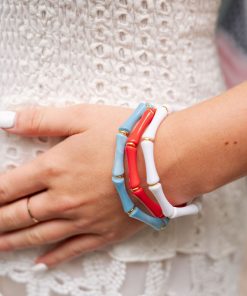 Red, White and Blue Bracelet Stack