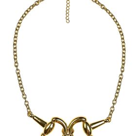 Sarah - Chunky Horsebit Necklace - 18k Gold Plated
