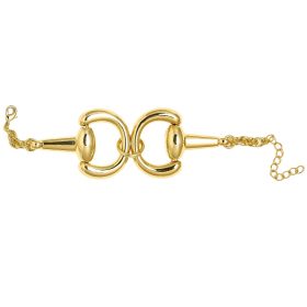 Sarah Large Snaffle Bracelet - 18k Gold Plated