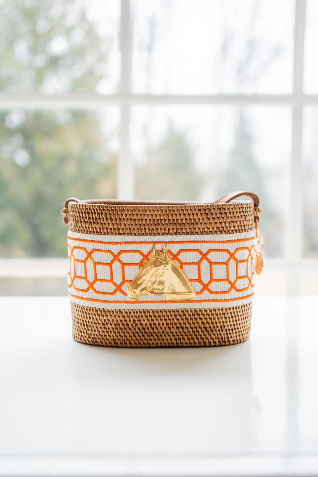 Small Charlotte - Orange Octagon Band - Horsehead