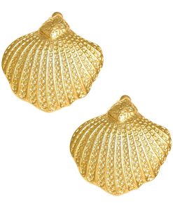 Sullivan Gold Shell Earring - 18k Gold Plated - Belle of the Ball Collection