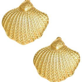 Sullivan Gold Shell Earring - 18k Gold Plated - Belle of the Ball Collection