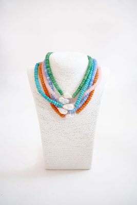 Susie- Quartz Beaded Necklace with freshwater Pearl