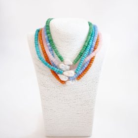 Susie- Quartz Beaded Necklace with freshwater Pearl