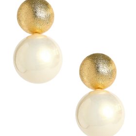 Kyle Double Ball Stud- Two Toned Pearl