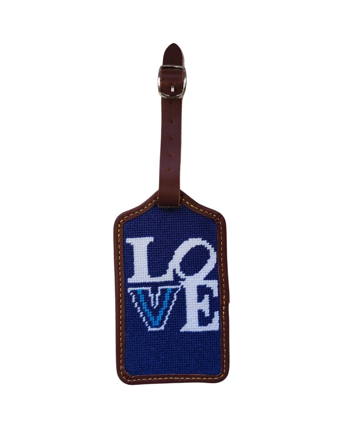 Villanova Lacrosse Needlepoint Luggage Tag